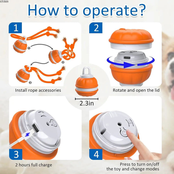 ATUBAN Interactive Motion-Activated Dog Ball