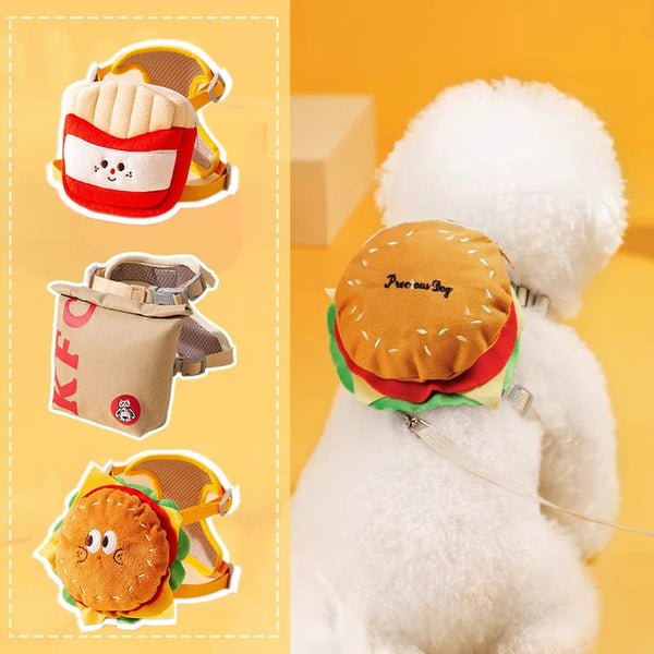 Hamburger Bag Dog Harness Set