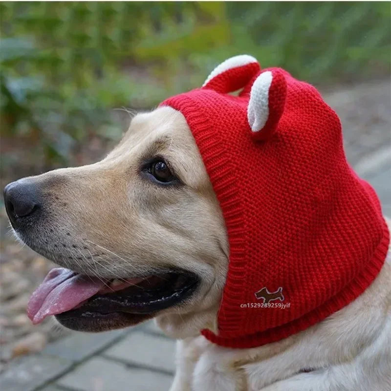Dog Ear Muffs Noise Protection Pet Ears Covers Knitted Hat Winter Warm Earmuffs For Small Medium Dogs