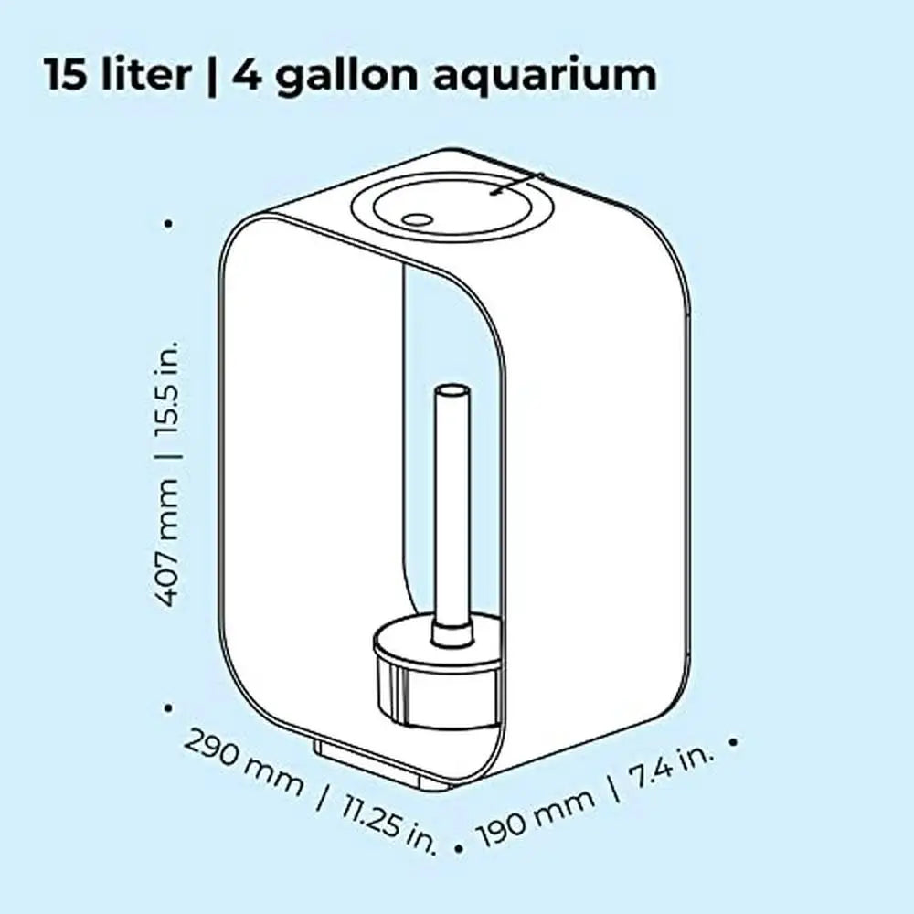 Tabletop Display 4-Gallon Acrylic Aquarium with LED Lights 5-Stage Filtration System Complete Starter Kit Transparent Aquarium