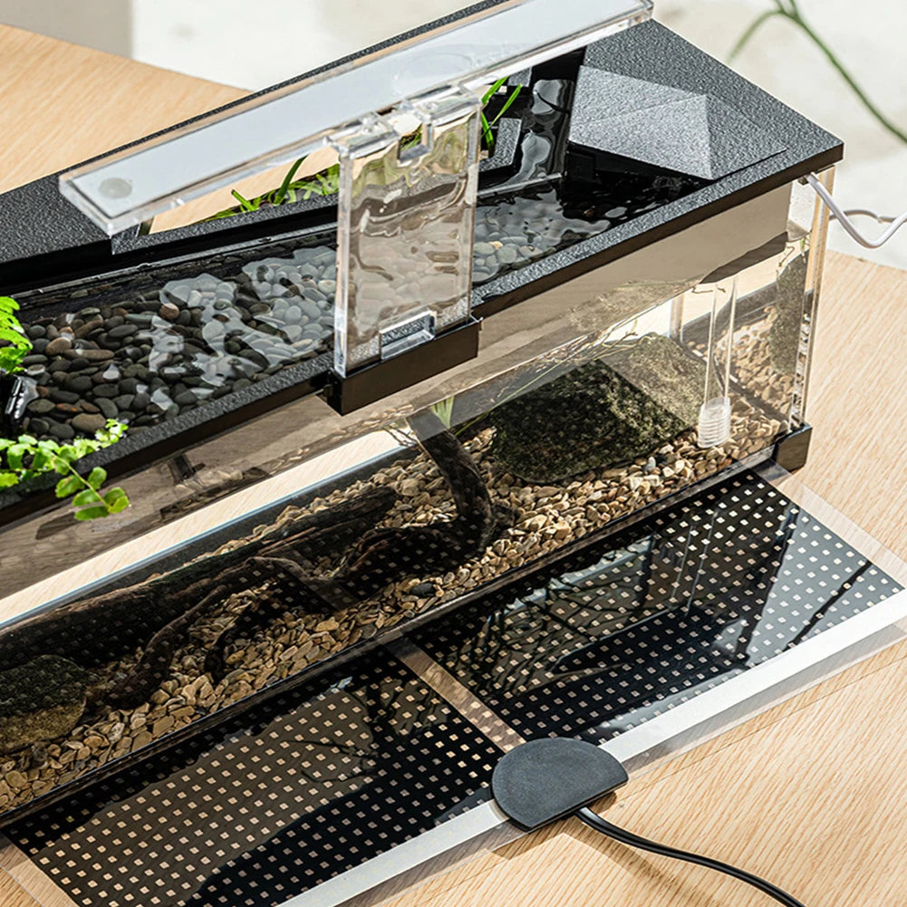 Small Fish Tank Aquarium Tank With Build-in Light Water Pump Clear Cover Ecological Cycle System High Transparency Acrylic Recta
