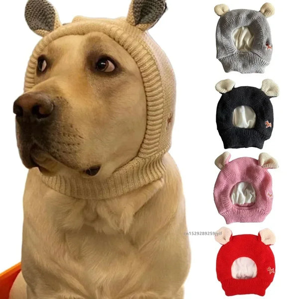 Dog Ear Muffs Noise Protection Pet Ears Covers Knitted Hat Winter Warm Earmuffs For Small Medium Dogs