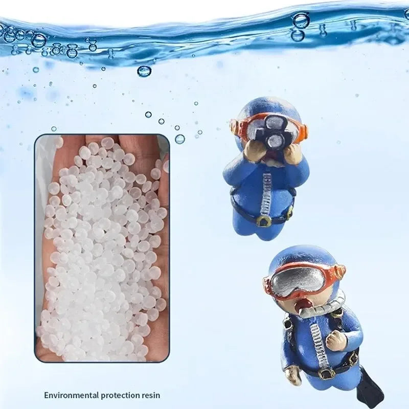 Fish Tank Diver Ornaments Landscape Decoration Aquarium Gifts Popular Floating, Hayao Miyazaki Blue Fatty with Ball and Line