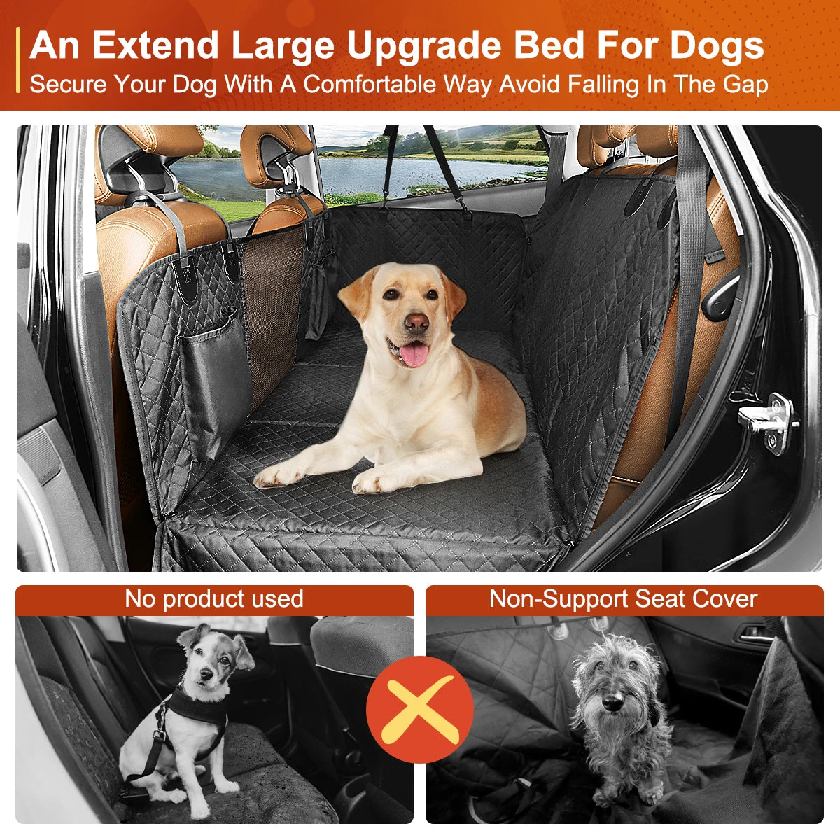 Dog Car Back Seat Extender & Hammock Protector