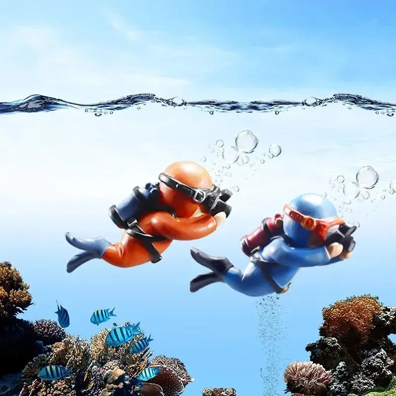 Fish Tank Diver Ornaments Landscape Decoration Aquarium Gifts Popular Floating, Hayao Miyazaki Blue Fatty with Ball and Line