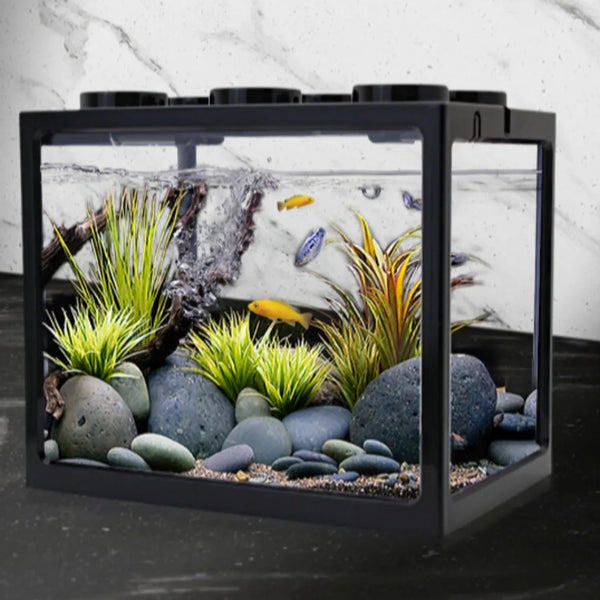 Mini Aquarium Betta Fish Tank - Stackable Ornamental Bowl