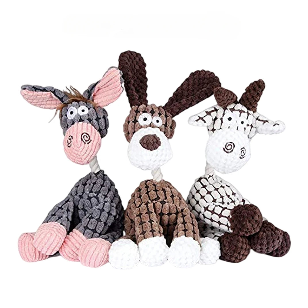 Dog Plush Toys Pack for Puppies – Durable Stuffed Chew Toys with Squeakers