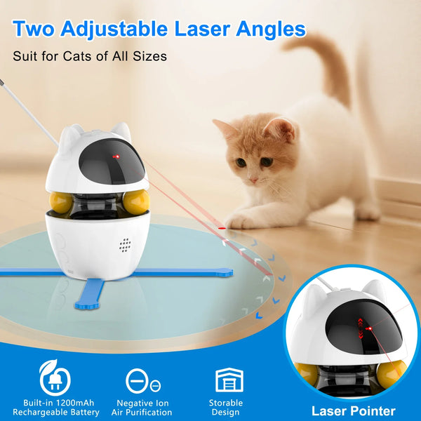 4-in-1 Interactive Cat Toy - Laser, Ball, Feather & USB Rechargeable