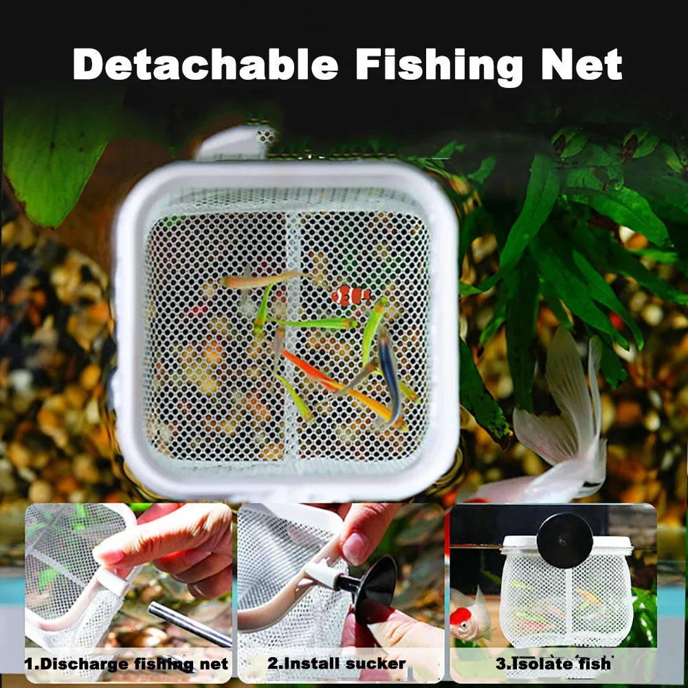 Aquarium Square Fishing Net with Suction