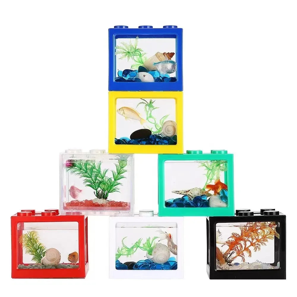 Mini Aquarium Betta Fish Tank - Stackable Ornamental Bowl