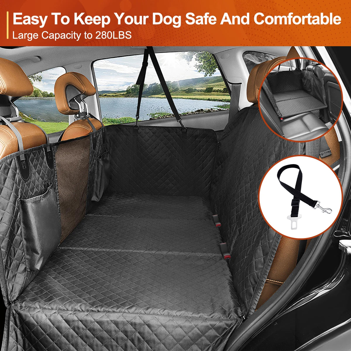 Dog Car Back Seat Extender & Hammock Protector