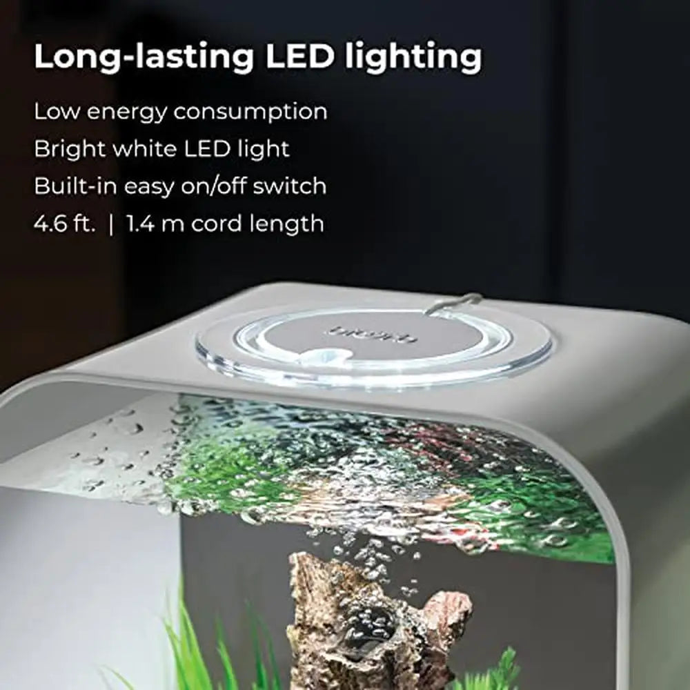 Tabletop Display 4-Gallon Acrylic Aquarium with LED Lights 5-Stage Filtration System Complete Starter Kit Transparent Aquarium
