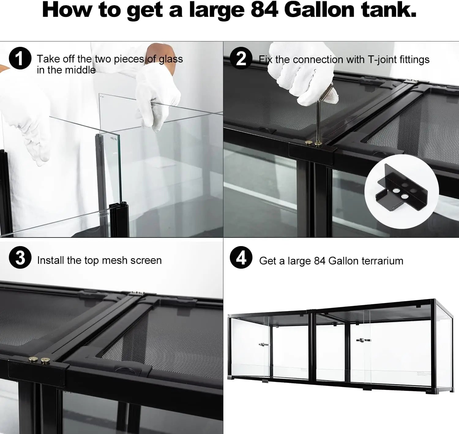 84-Gallon Extra-Long Reptile Terrarium (60"x18"x18")