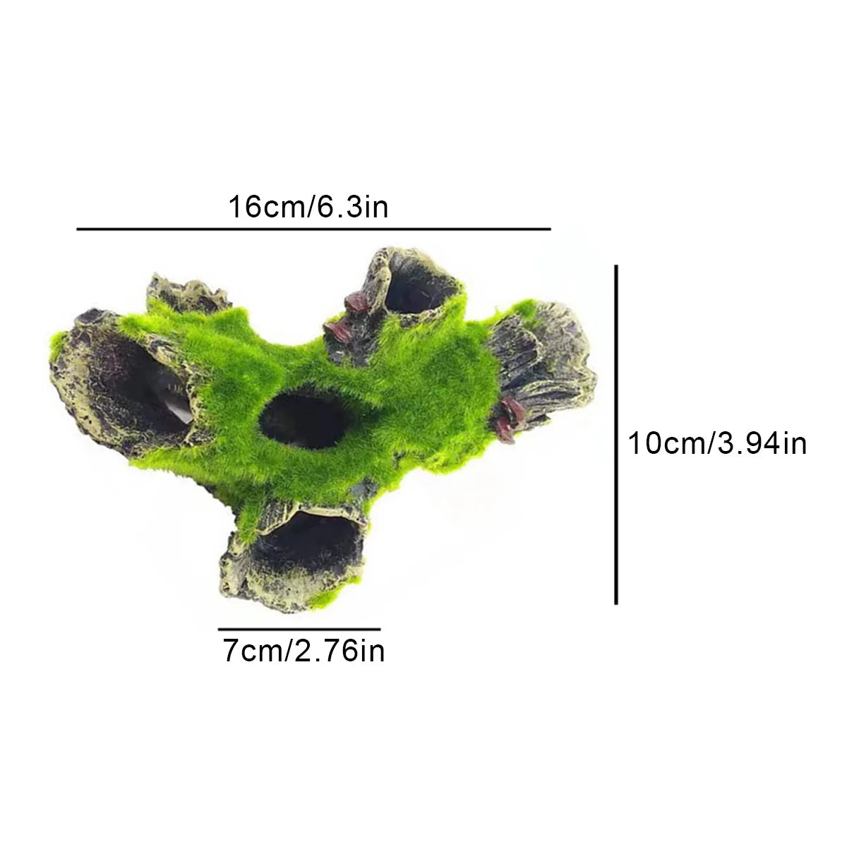 Aquarium Tree Trunk Resin Decoration - Fish Tank Hiding Cave